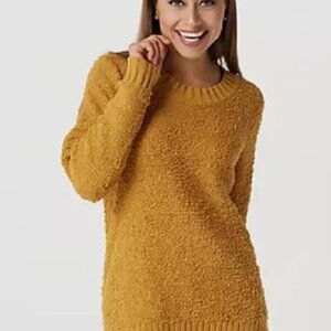 Mixed Media Sweater- LOGO by Lori Goldstein Mustard XXS LEFT ONLY 2 $65